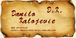 Danilo Kalojević vizit kartica